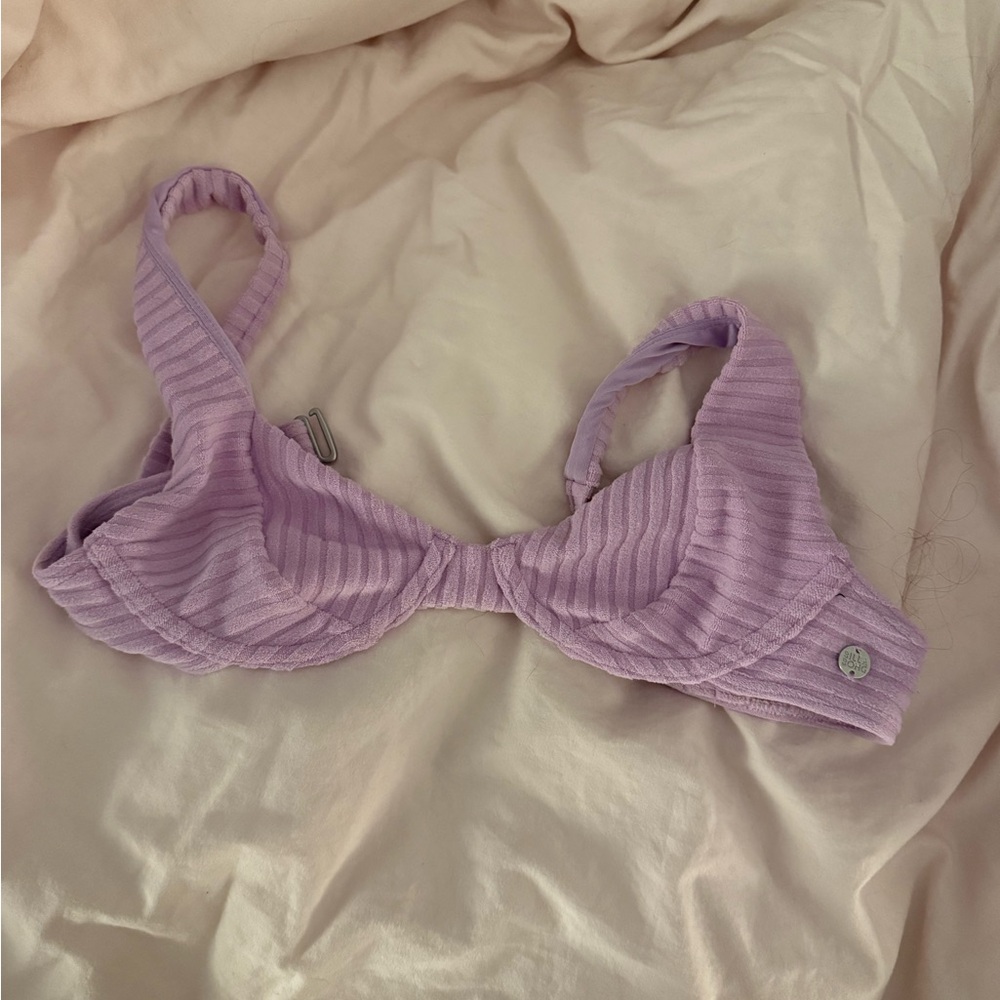 Billabong Lavender Ribbed Bikini Top